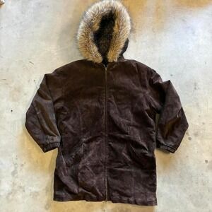 Vintage Wilsons Leather Fur‎ Hooded Jacket